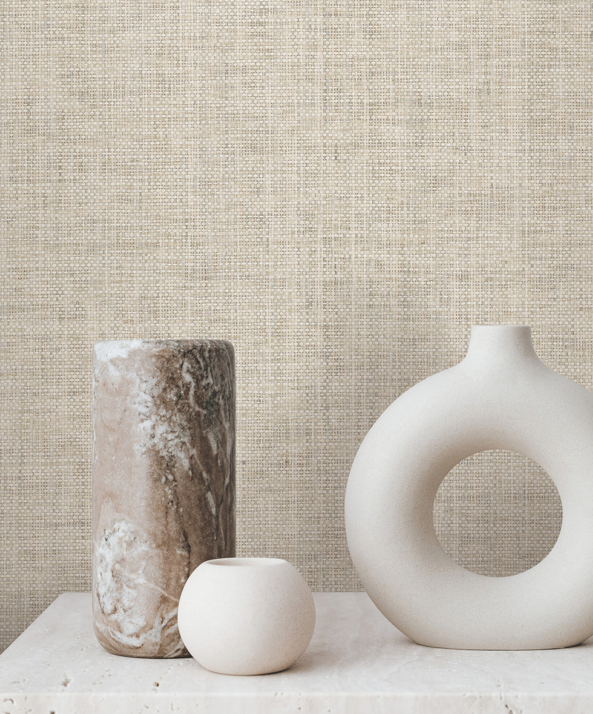 York GV0184LM Kami Paperweave Fog Wallpaper