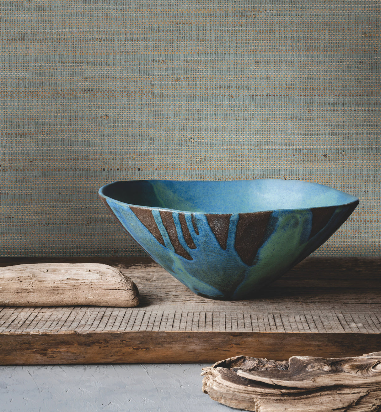 York GV0204 Marled Abaca Spruce Wallpaper