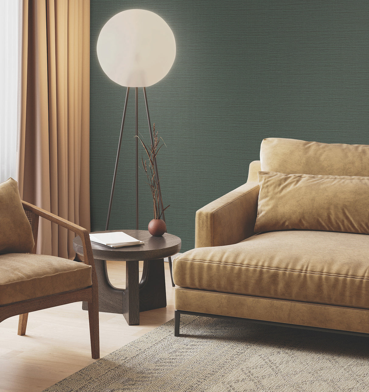 York GV0222 Horizon Paperweave Green Wallpaper