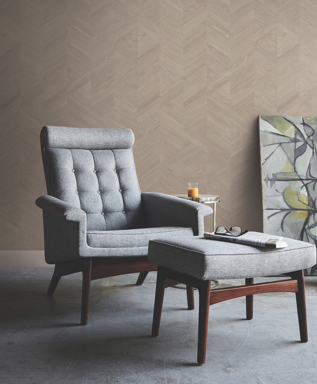 York GV0243 Interlocking Wood Taupe Wallpaper