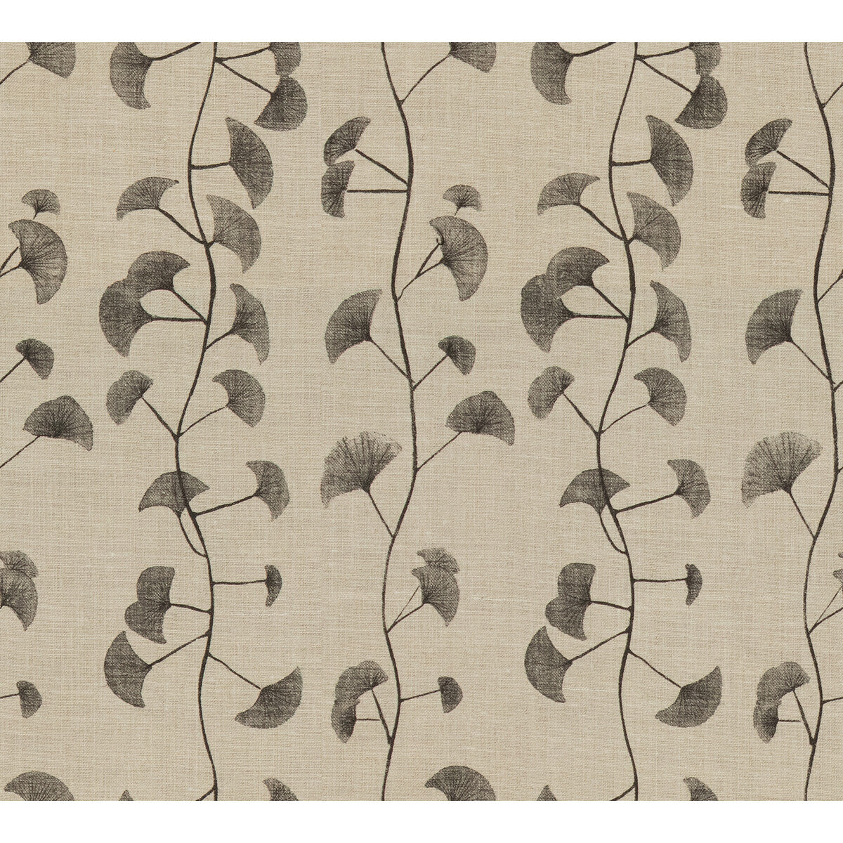 LEE JOFA MODERN GWF-2616.118.0 FANS NATURAL/CHARCOAL Fabric - Eade's Wallpaper
