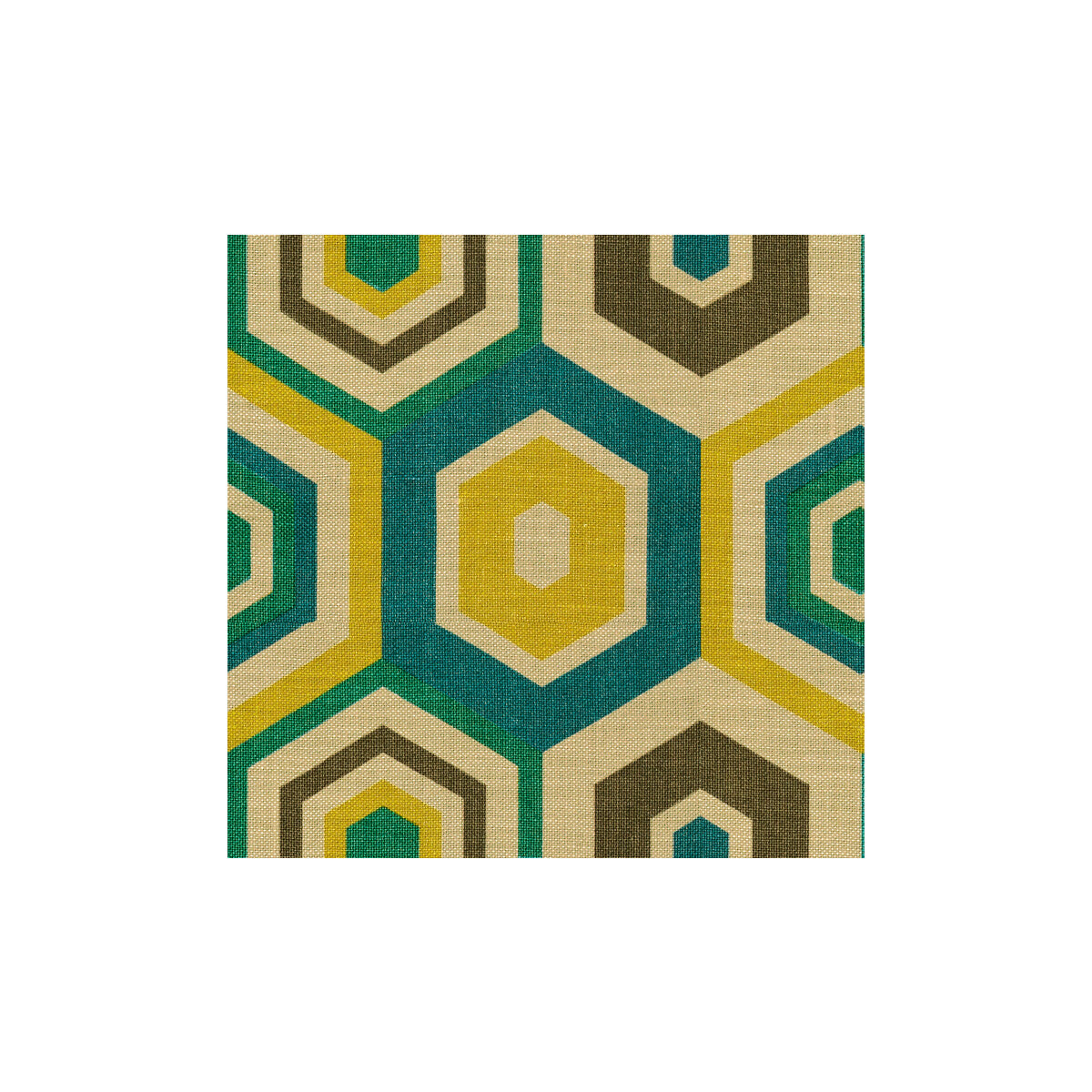 LEE JOFA MODERN GWF-2901.453.0 HEXAGON TILE TEAL Fabric - Eade's Wallpaper