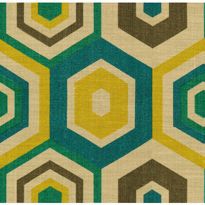 LEE JOFA MODERN GWF-2901.453.0 HEXAGON TILE TEAL Fabric - Eade's Wallpaper