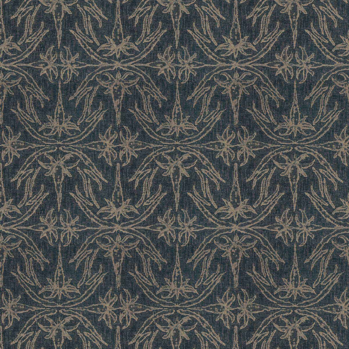 LEE JOFA MODERN GWF-2926.50.0 LILY BRANCH MIDNIGHT Fabric - Eade's Wallpaper