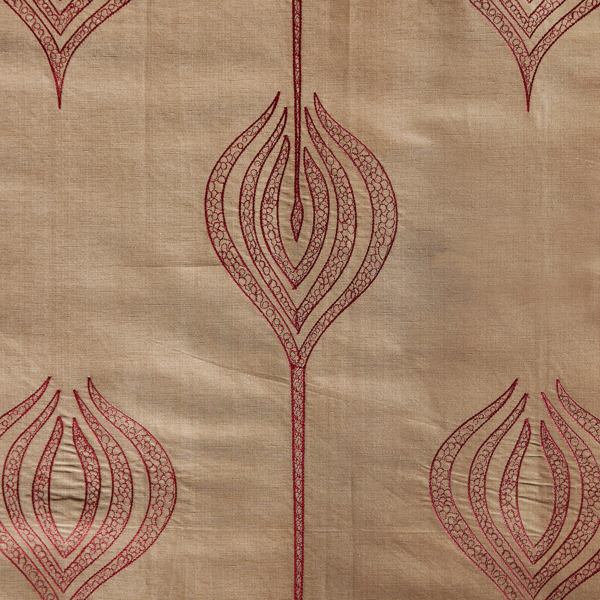 LEE JOFA MODERN GWF-2928.22.0 TULIP EMBROIDERY RUST Fabric - Eade's Wallpaper