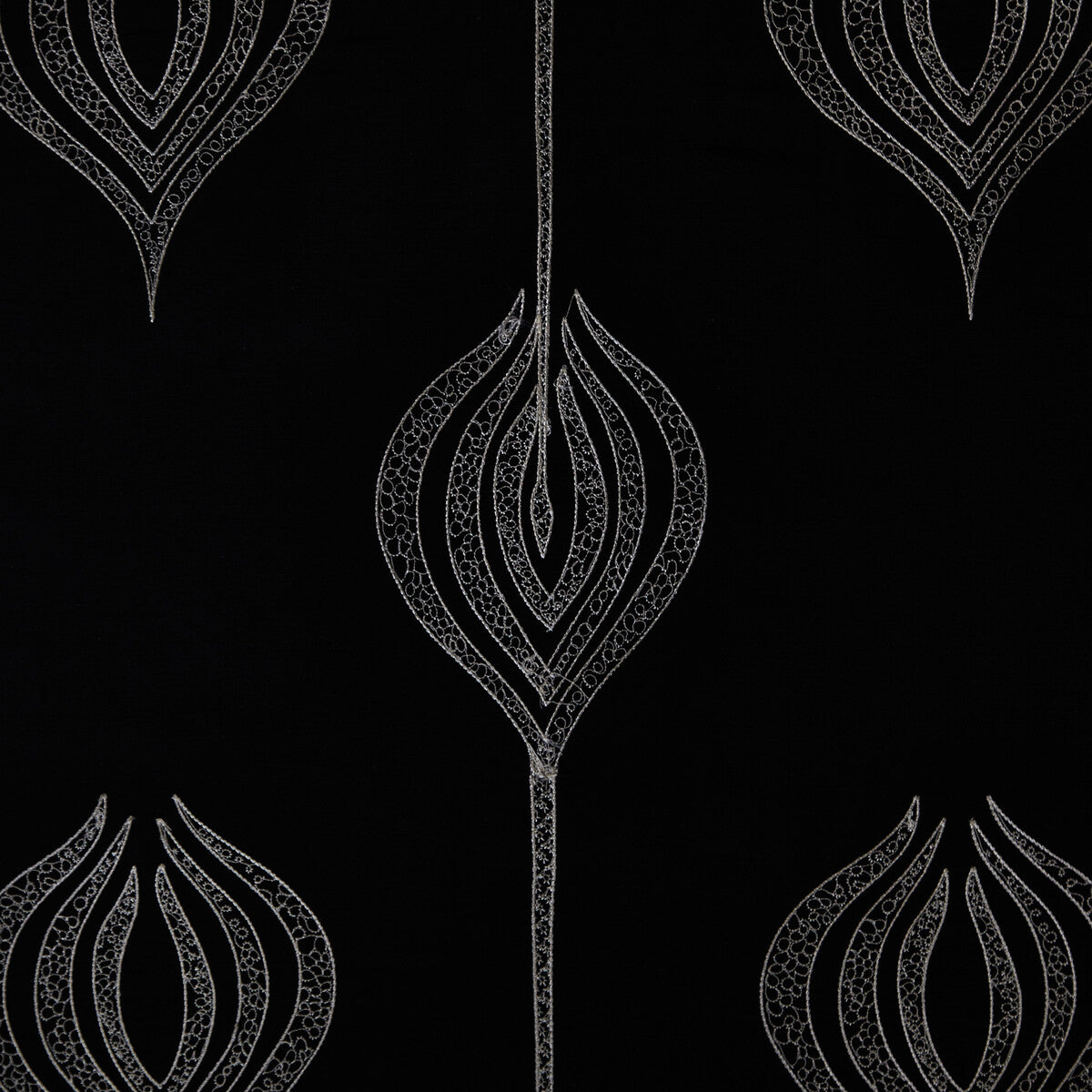 LEE JOFA MODERN GWF-2928.816.0 TULIP EMBROIDERY BLACK Fabric - Eade's Wallpaper