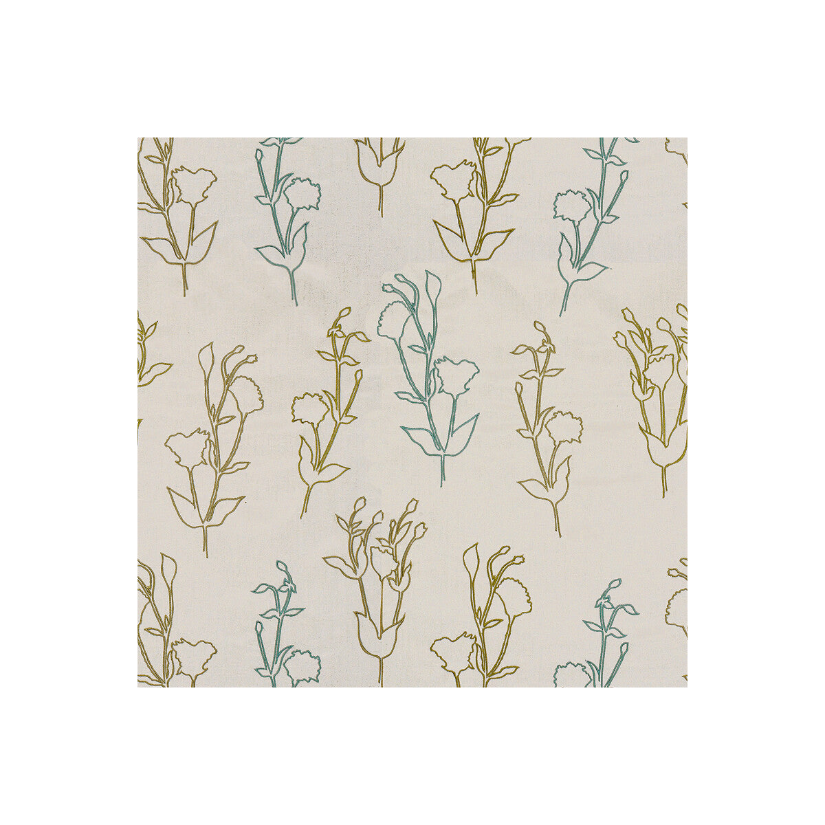 LEE JOFA MODERN GWF-3220.53.0 VENTANA GARDEN GRASS/TEAL Fabric - Eade's Wallpaper