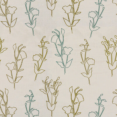 LEE JOFA MODERN GWF-3220.53.0 VENTANA GARDEN GRASS/TEAL Fabric - Eade's Wallpaper