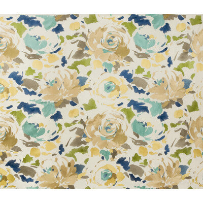 LEE JOFA MODERN GWF-3301.534.0 KALOS EMB TEAL/BRASS Fabric - Eade's Wallpaper