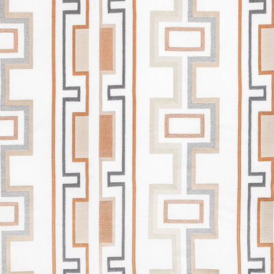 LEE JOFA MODERN GWF-3779.1624.0 TRITONE EMBROIDERY COPPER Fabric - Eade's Wallpaper