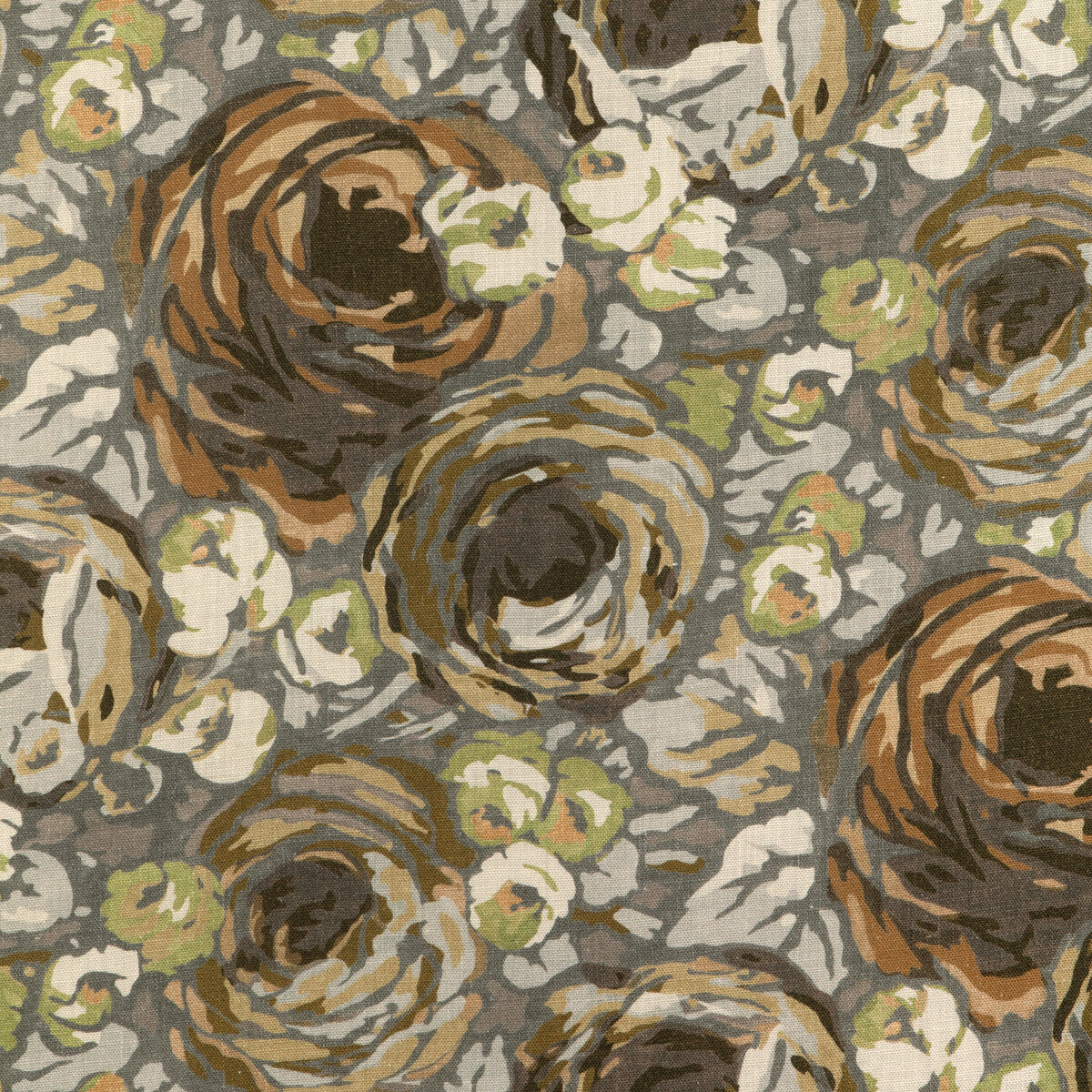 LEE JOFA MODERN GWF-3803.421.0 ORCHARD PRINT PEBBLE/COIN Fabric - Eade's Wallpaper