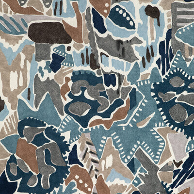 LEE JOFA MODERN GWF-3804.511.0 CHRYSTIE PRINT DENIM/SLATE Fabric - Eade's Wallpaper