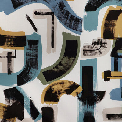 LEE JOFA MODERN GWF-3806.353.0 BLEECKER PRINT LAKE/FERN Fabric - Eade's Wallpaper