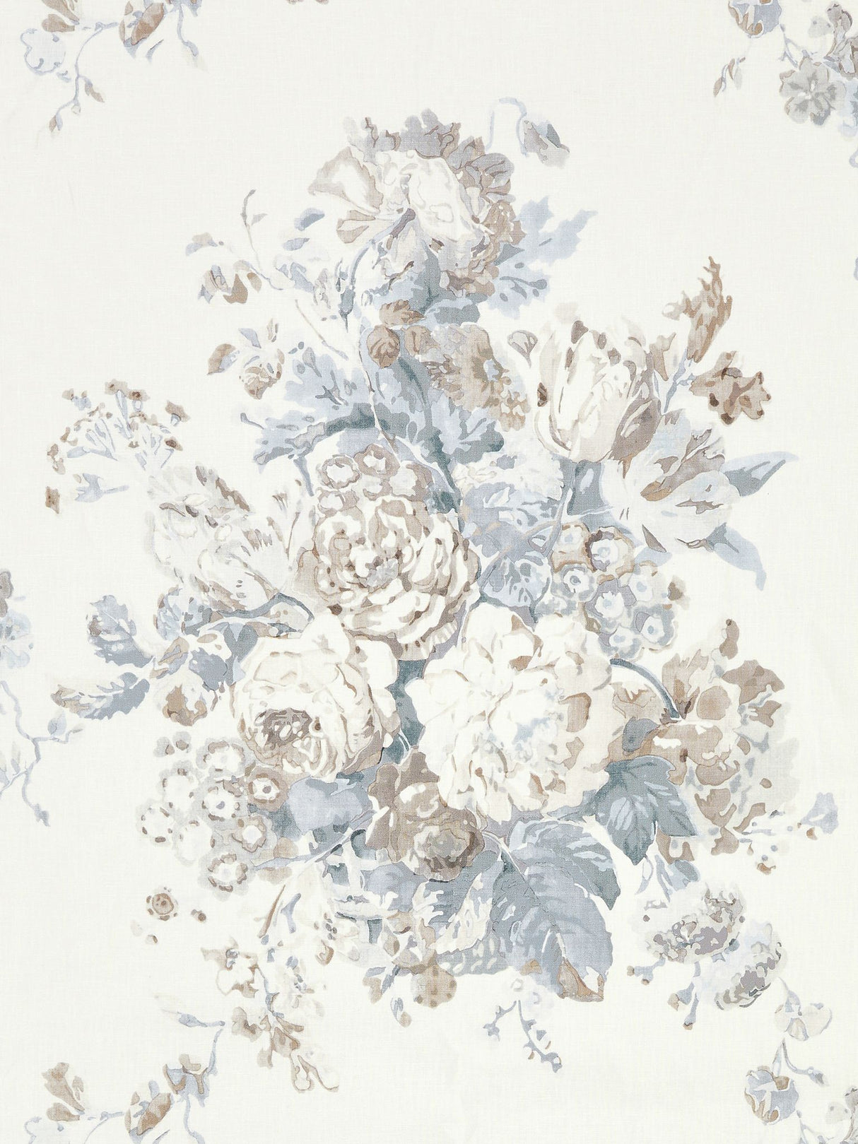 Scalamandre GW 000116621 FROST SYBILLA BOUQUET Fabric - Eade's Wallpaper