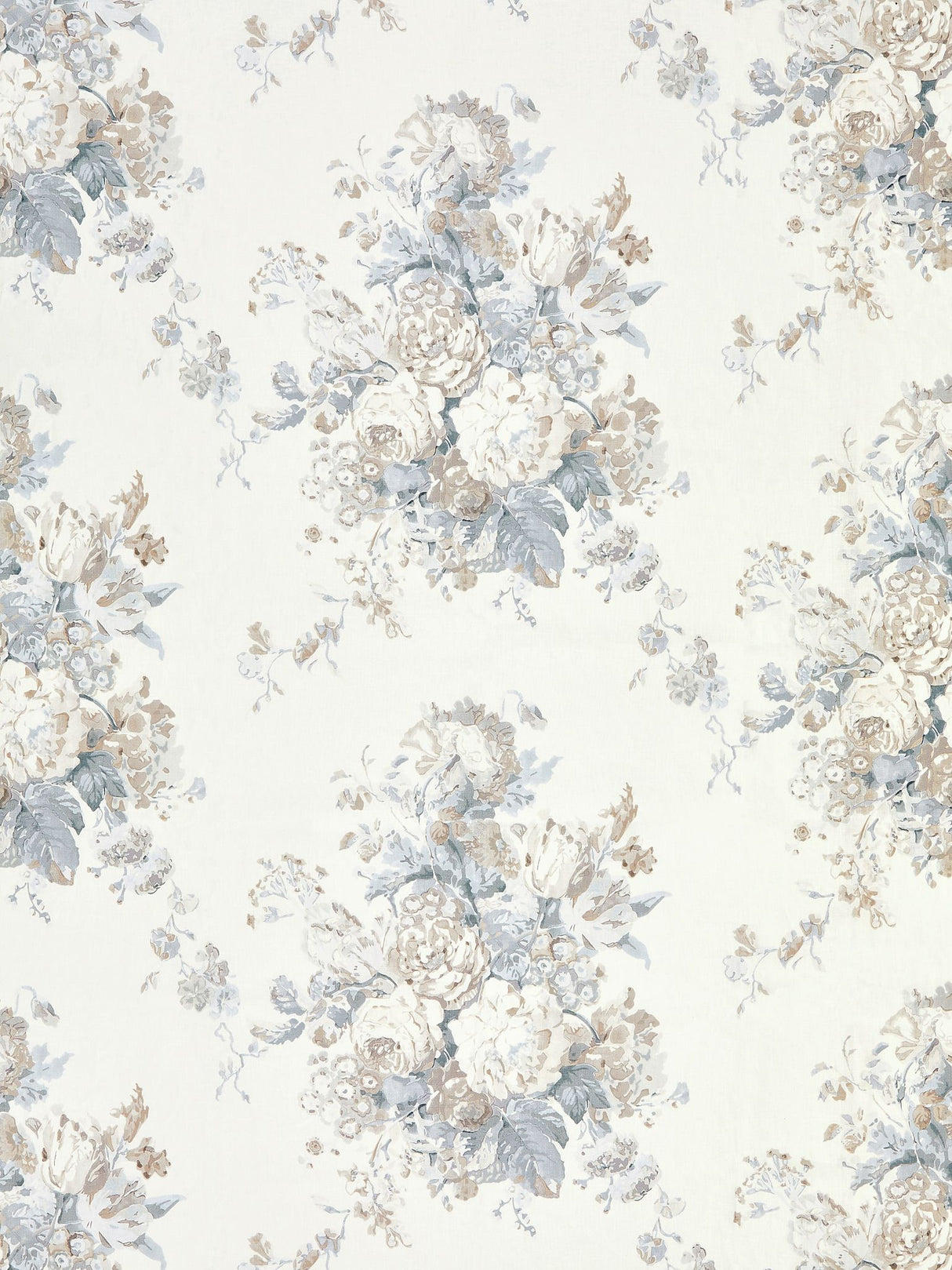 Scalamandre GW 000116621 FROST SYBILLA BOUQUET Fabric - Eade's Wallpaper