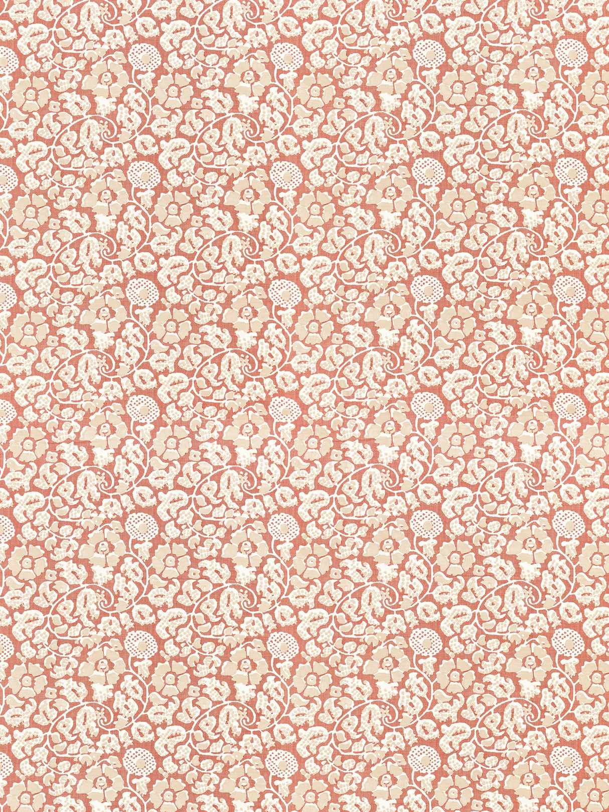 Scalamandre GW 000116629 TERRACOTTA MAIDEN FLORAL Fabric - Eade's Wallpaper