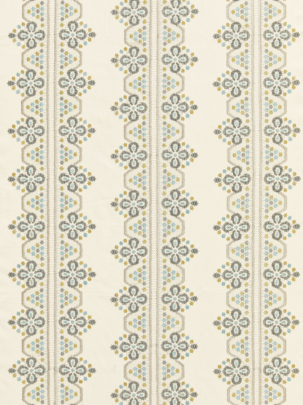 Scalamandre GW 000127246 EARL GREY IMOGEN EMBROIDERY Fabric - Eade's Wallpaper