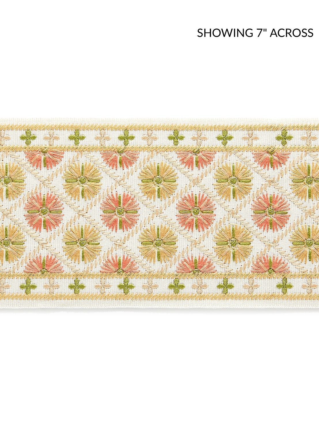 Scalamandre GW 0001T3329 CITRUS TWIST HANSEL EMBROIDERED TAPE Fabric - Eade's Wallpaper