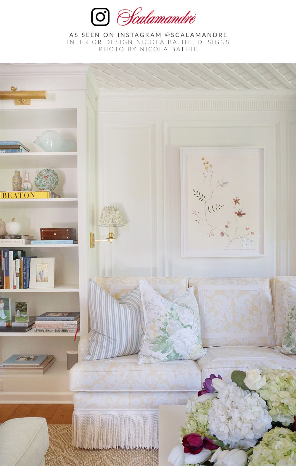 Scalamandre GW 000216621 HILLSIDE SYBILLA BOUQUET Fabric - Eade's Wallpaper