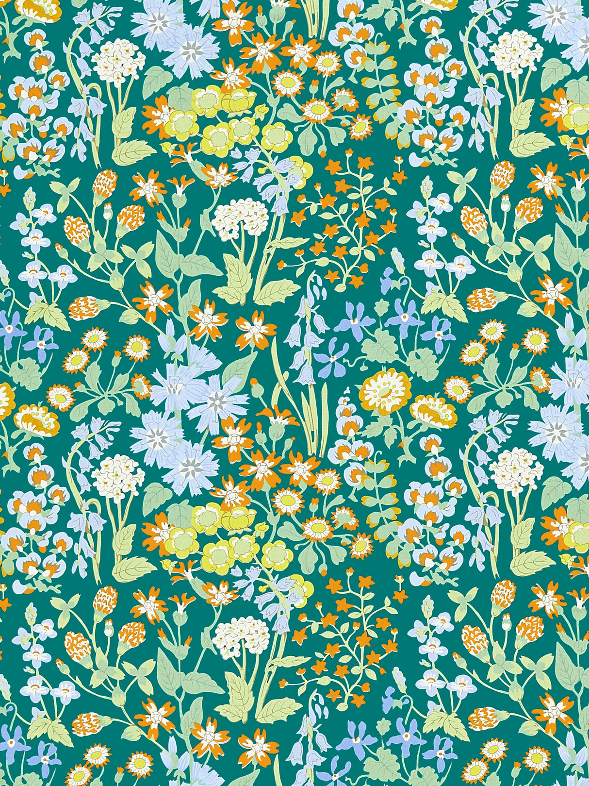 Scalamandre GW 000216630 EMERALD MULTI NYMPH FLORAL Fabric - Eade's Wallpaper