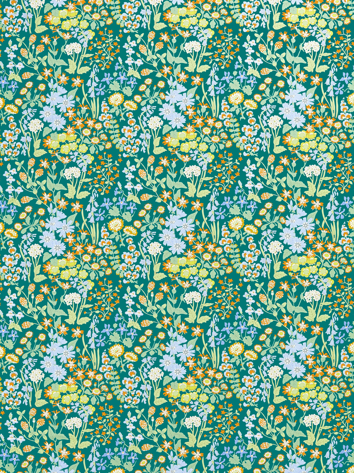 Scalamandre GW 000216630 EMERALD MULTI NYMPH FLORAL Fabric - Eade's Wallpaper