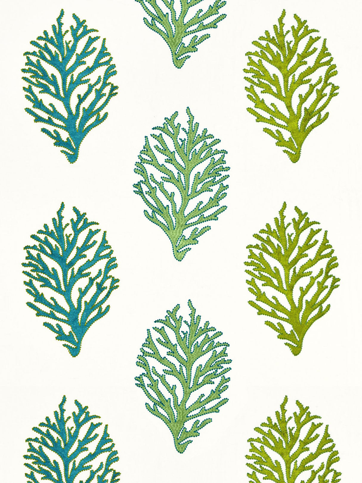 Scalamandre GW 000227204 SEAGRASS CORAL REEF EMBROIDERY Fabric - Eade's Wallpaper