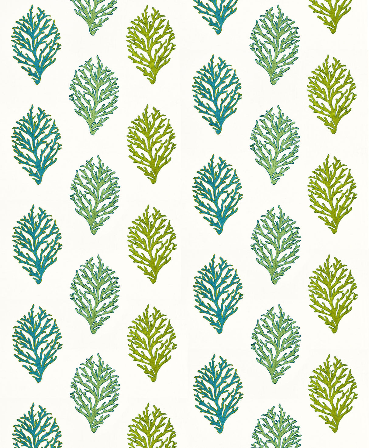 Scalamandre GW 000227204 SEAGRASS CORAL REEF EMBROIDERY Fabric - Eade's Wallpaper