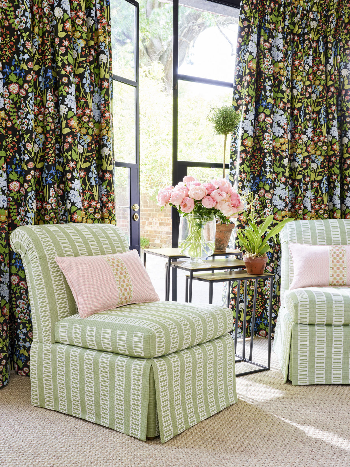 Scalamandre GW 000227245 GRASS LARK STRIPE Fabric - Eade's Wallpaper