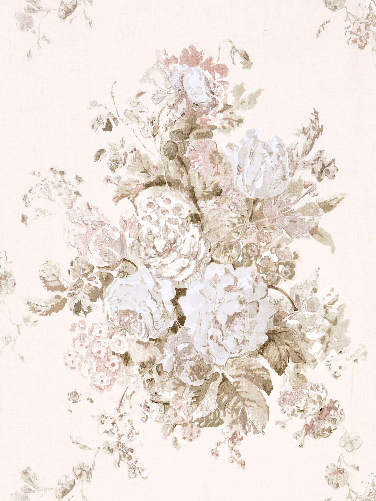Scalamandre GW 000316621 ROSE QUARTZ SYBILLA BOUQUET Fabric - Eade's Wallpaper