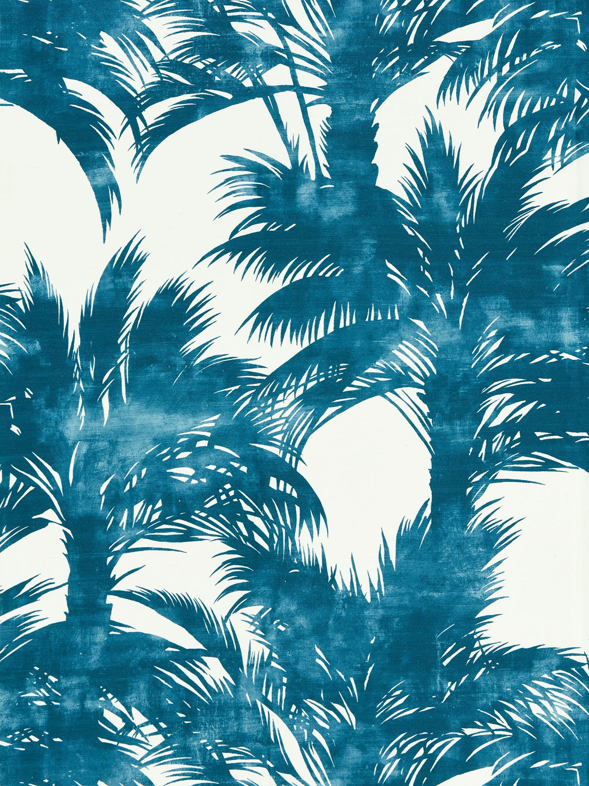 Scalamandre GW 000416610 TURQUOISE PALM PRINT Fabric - Eade's Wallpaper