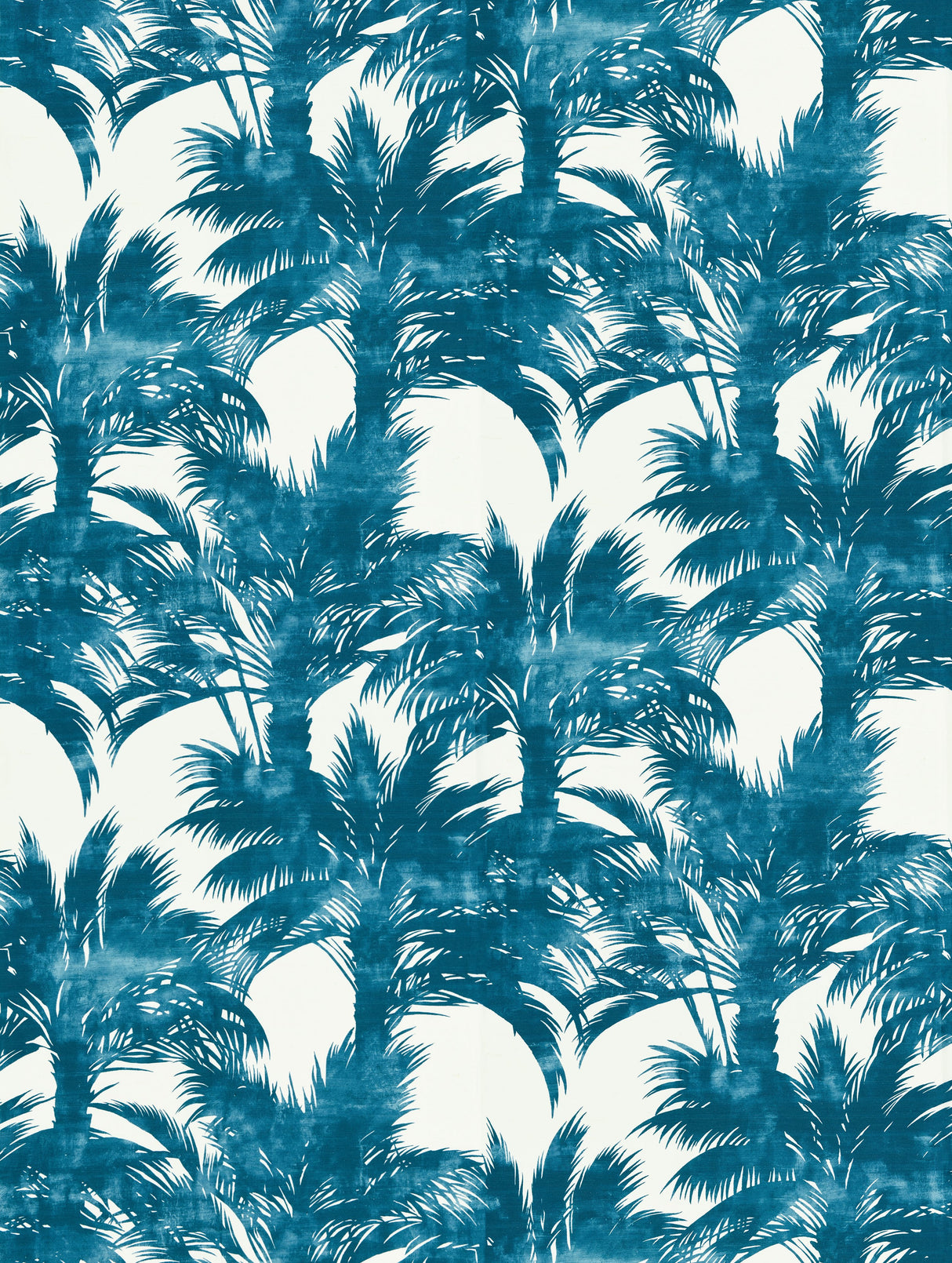 Scalamandre GW 000416610 TURQUOISE PALM PRINT Fabric - Eade's Wallpaper