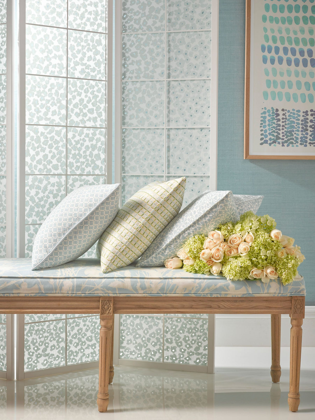 Scalamandre GW 000316619 PETAL PINK OLEANA Fabric - Eade's Wallpaper