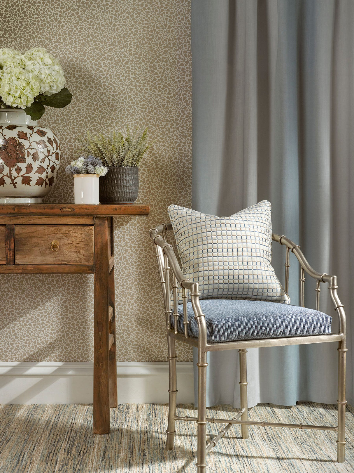 Scalamandre GW 000327225 FLOWER BED WALDEN WEAVE Fabric - Eade's Wallpaper