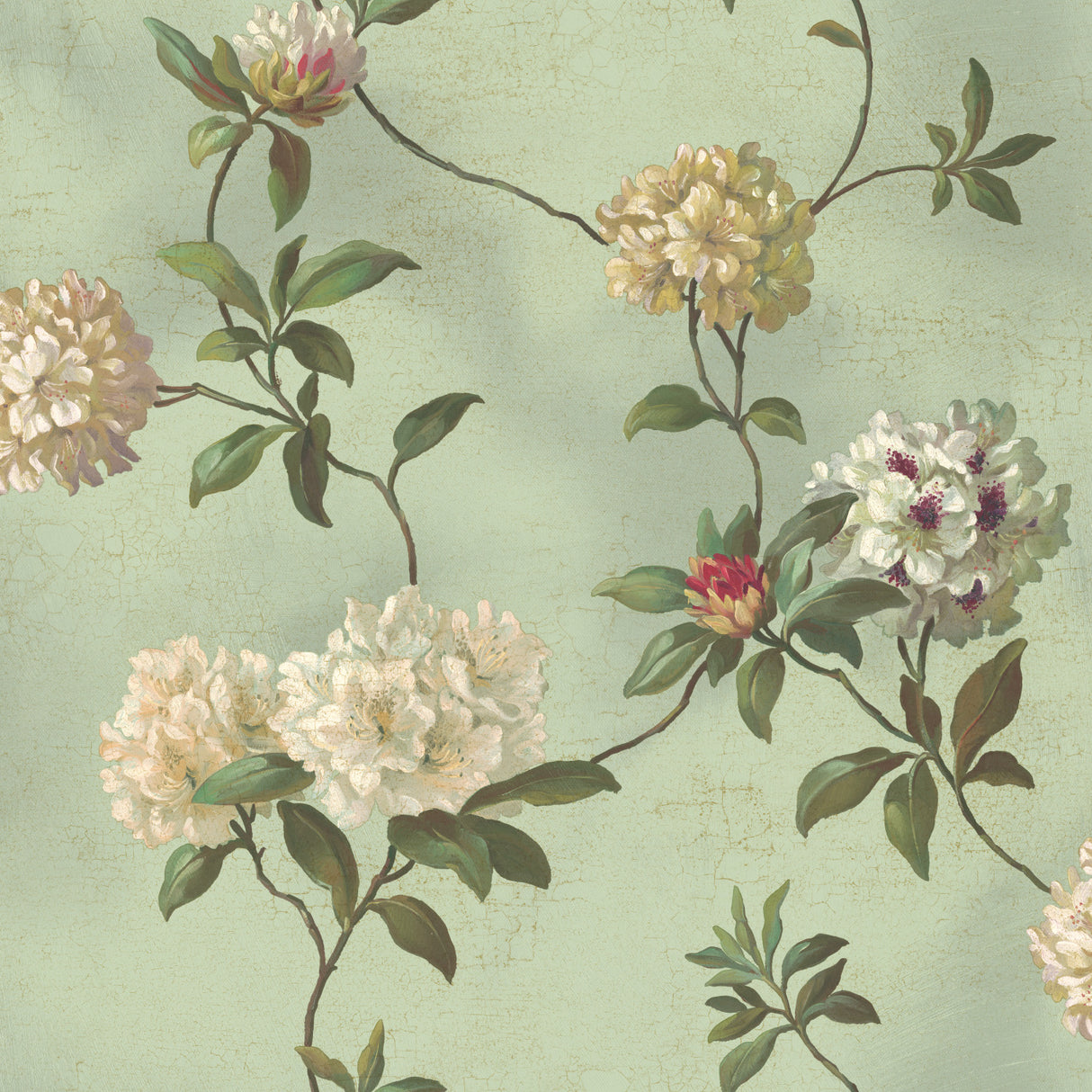 York HA1289 Rhododendron Script Blue Wallpaper