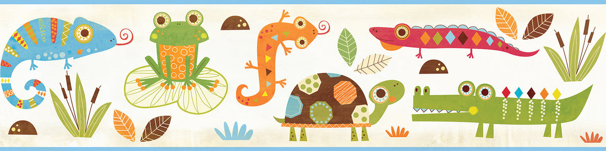 Chesapeake HAS01121B Connor Blue Reptile Smiles Border