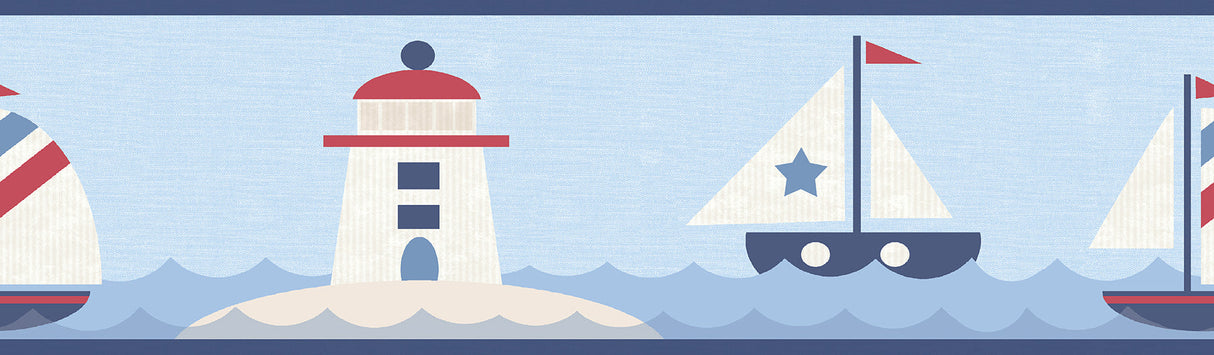 Chesapeake HAS01181B Travis Navy Come Sail Away Border