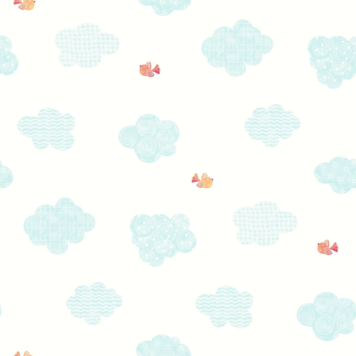 Chesapeake HAS01222 Noah'S Aqua Clouds Wallpaper