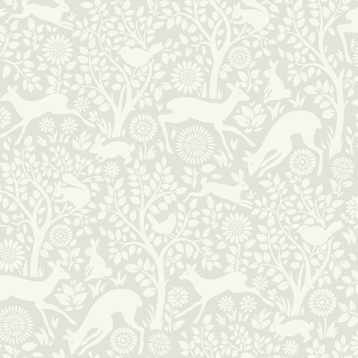 Chesapeake HAS01232 Anahi Light Grey Forest Fauna Wallpaper
