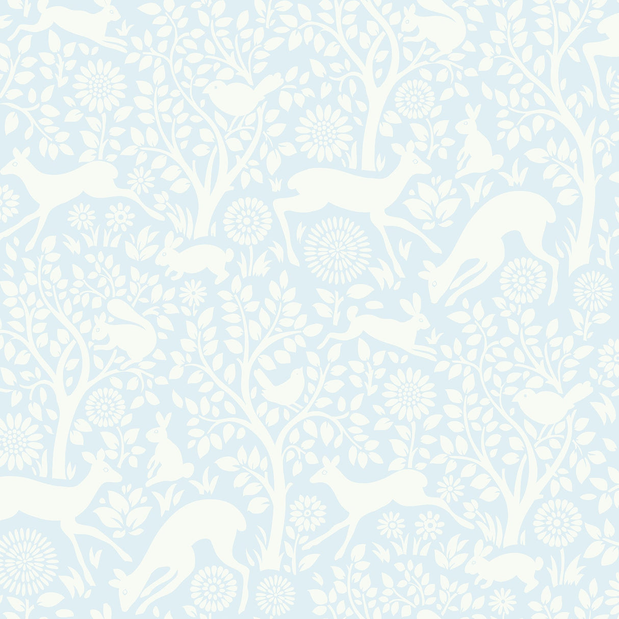 Chesapeake HAS01233 Anahi Light Blue Forest Fauna Wallpaper