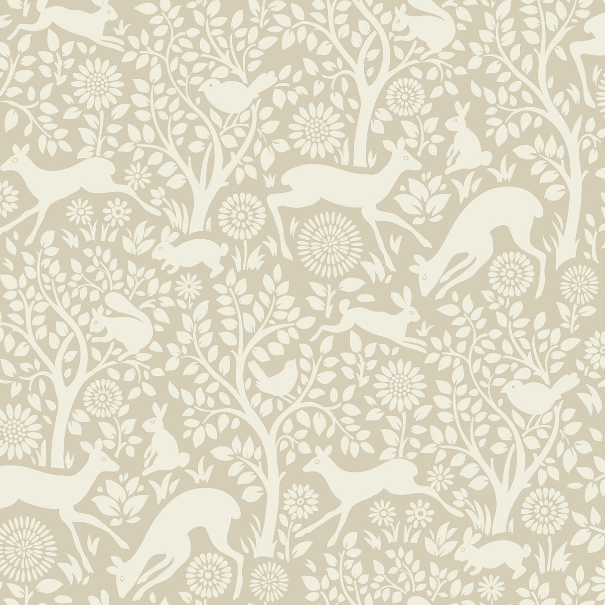 Chesapeake HAS01236 Anahi Neutral Forest Fauna Wallpaper