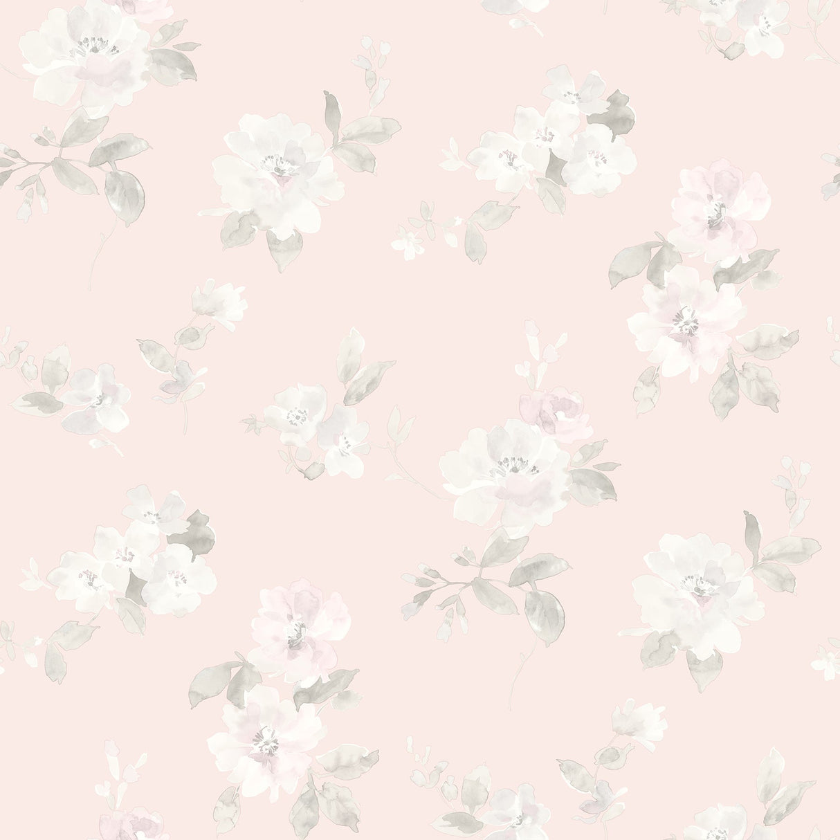 Chesapeake HAS54598 Captiva Light Pink Floral Toss Wallpaper