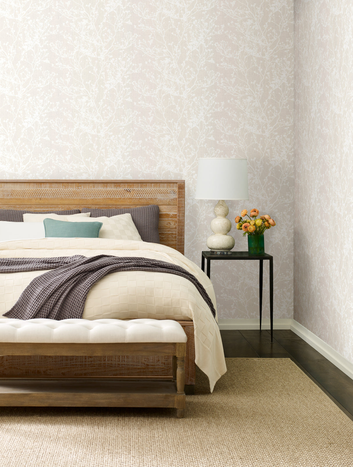 York HC7517 Budding Branch Silhouette Beige Wallpaper