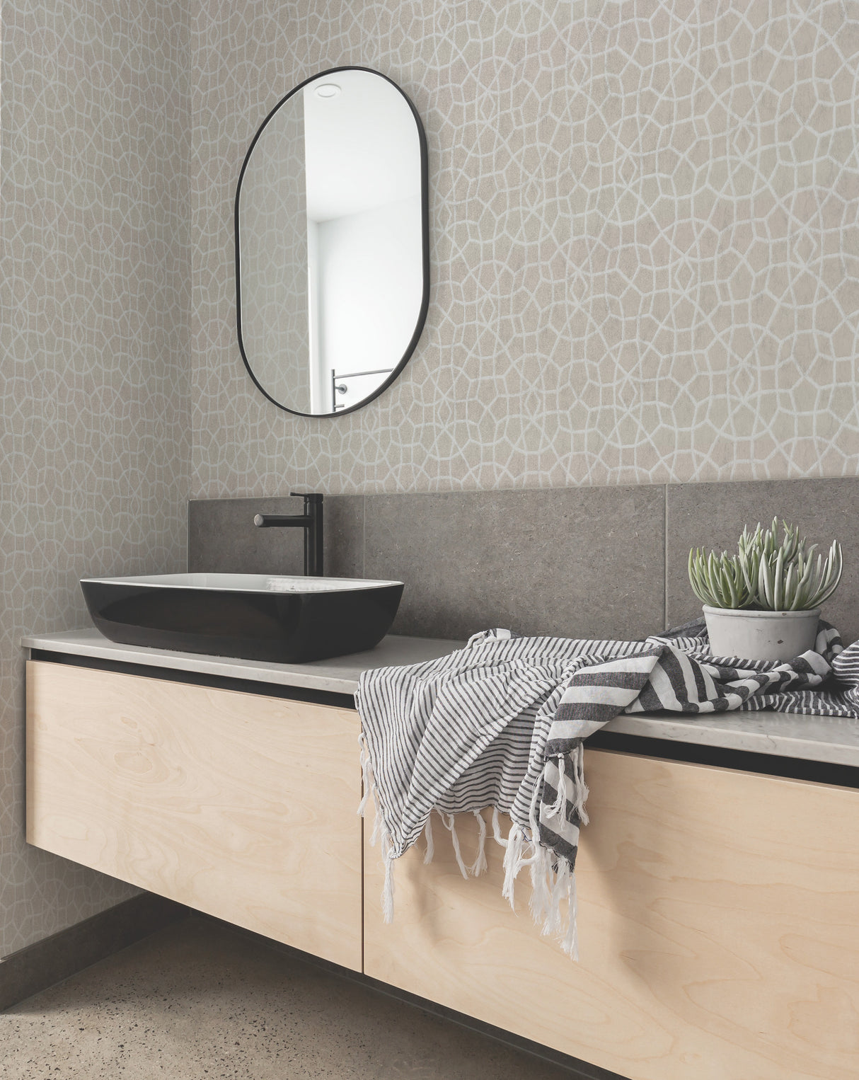 York HC7525 Sculptural Web Beige Wallpaper