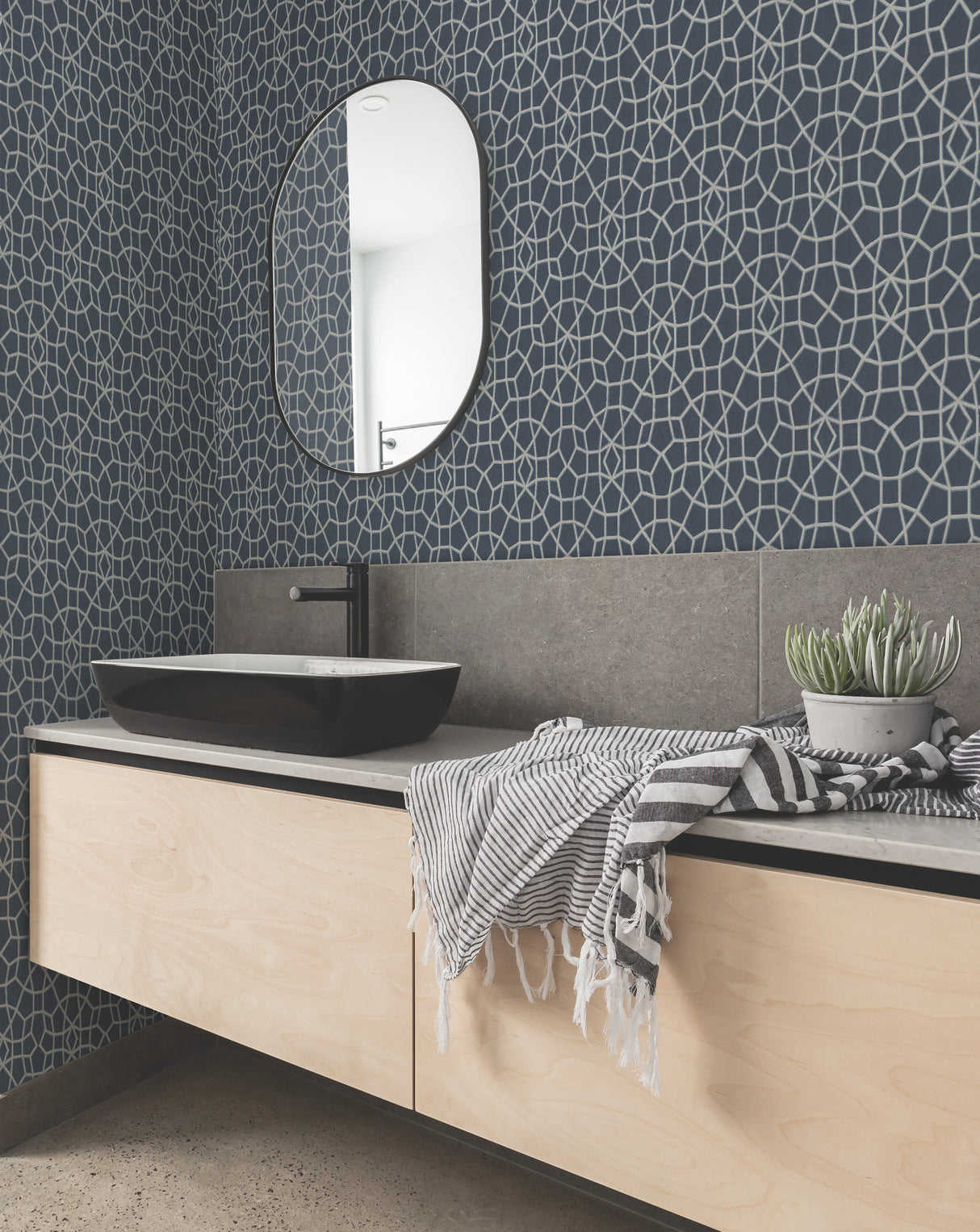 York HC7528 Sculptural Web Blue Wallpaper
