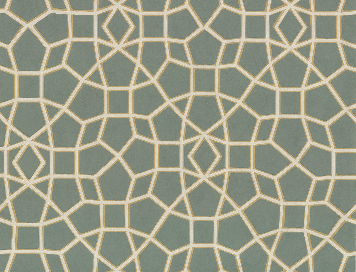 York HC7529 Sculptural Web Dark Green & Gold Wallpaper