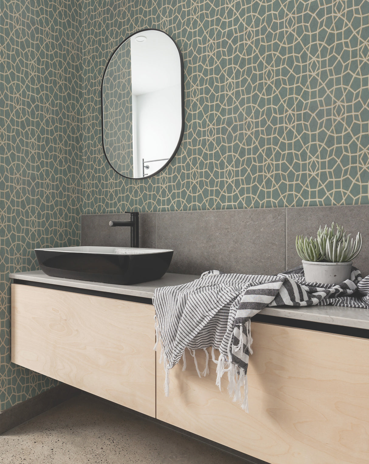 York HC7529 Sculptural Web Dark Green & Gold Wallpaper