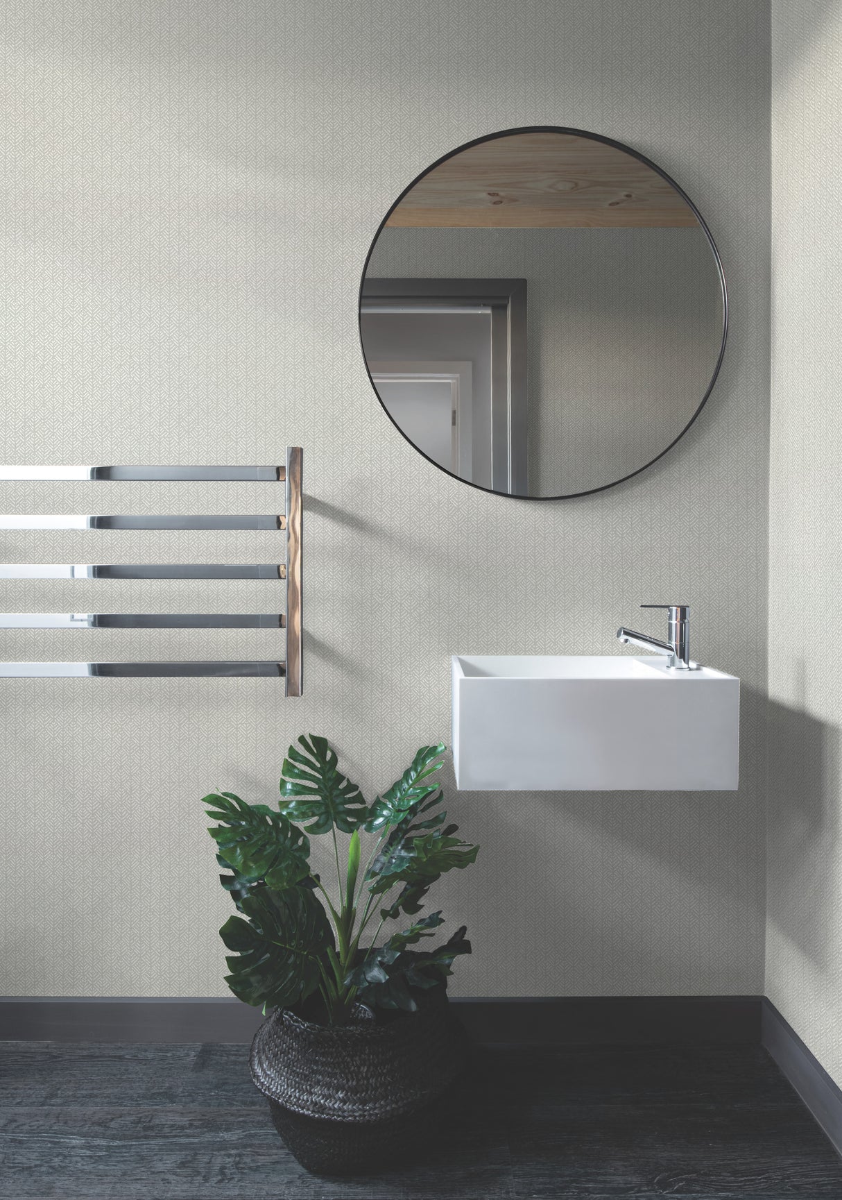 York HC7581 Woven Texture Light Grey Wallpaper