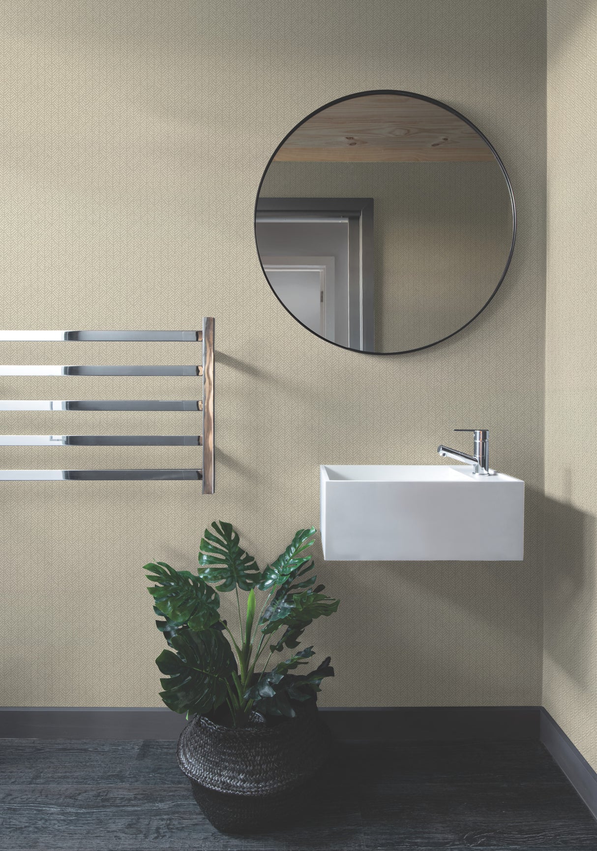 York HC7582 Woven Texture Tan Wallpaper