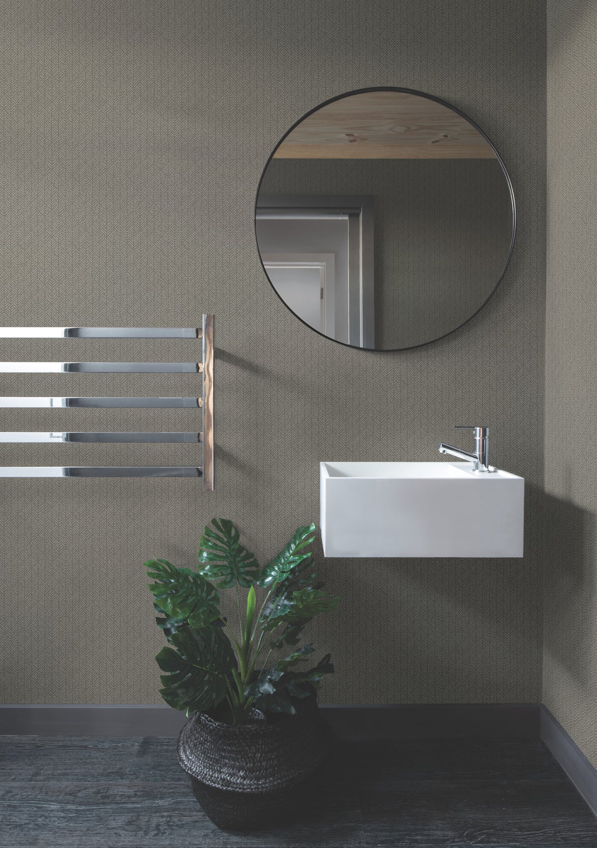 York HC7583 Woven Texture Brown Wallpaper