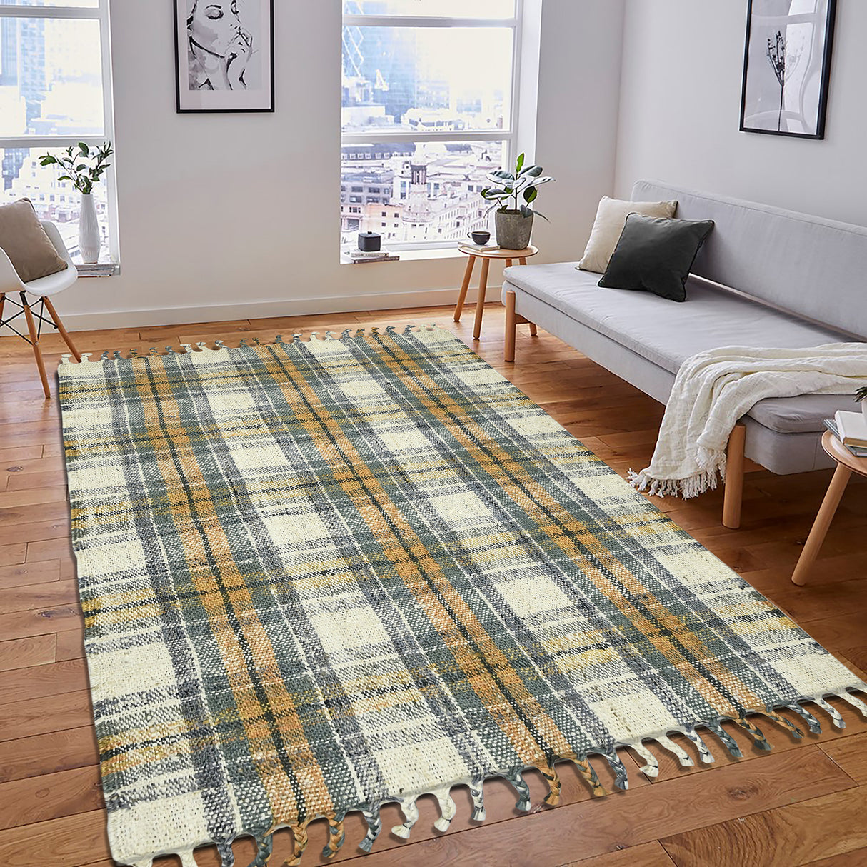 Amer Rugs HMP-1 Hampton Transitional Plaid Area Rug